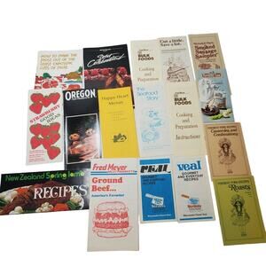 Vintage 17 Recipe Pamphlet Lot Veal Fred Meyer Pepperidge Ephemera